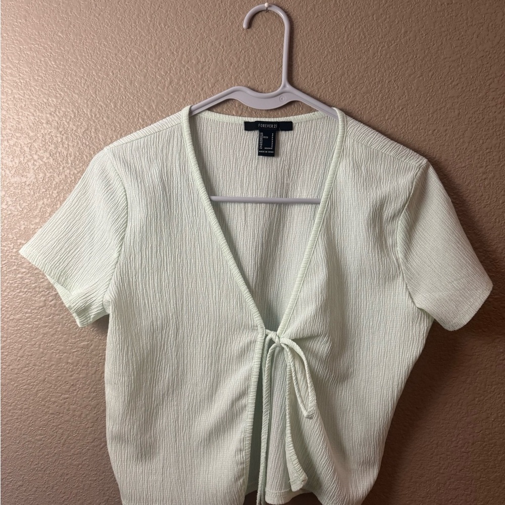 Forever 21 Light Cream Textured Blouse